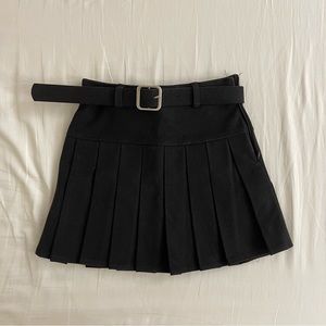 princess polly dana pleated skirt with belt